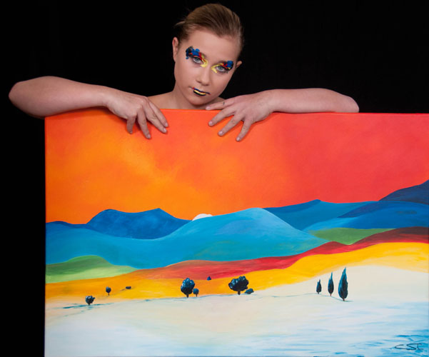 von den blauen Bergen (Acryl 60x80).